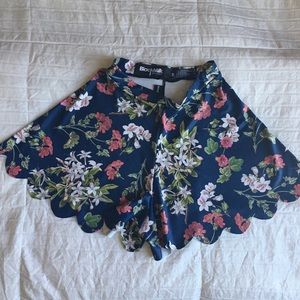 BlackMilk Clothing GORGEOUS GARDEN NAVY SHORTIES